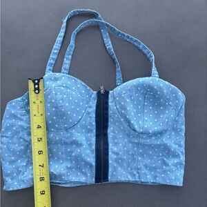 Poetry Sky Blue Polka Dot Top size small